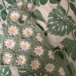 Hand Crocheted Daisy Hair Bandana
